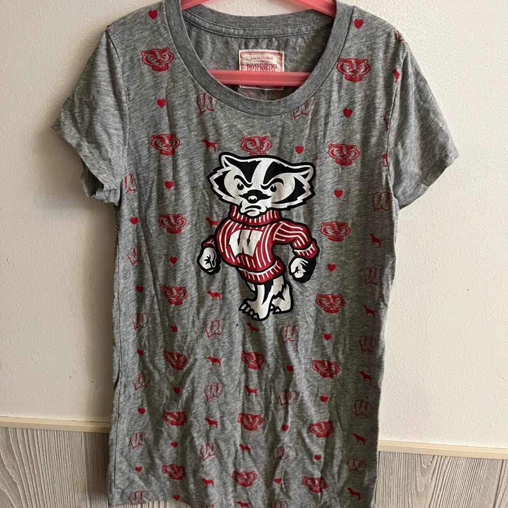 PINK by Victorias Secret Wisconsin Badgers Football College Tee Y2K Medium